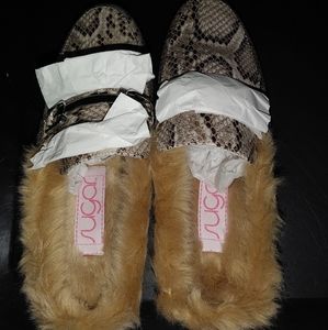 Snakeskin Mule. Womens Size 7